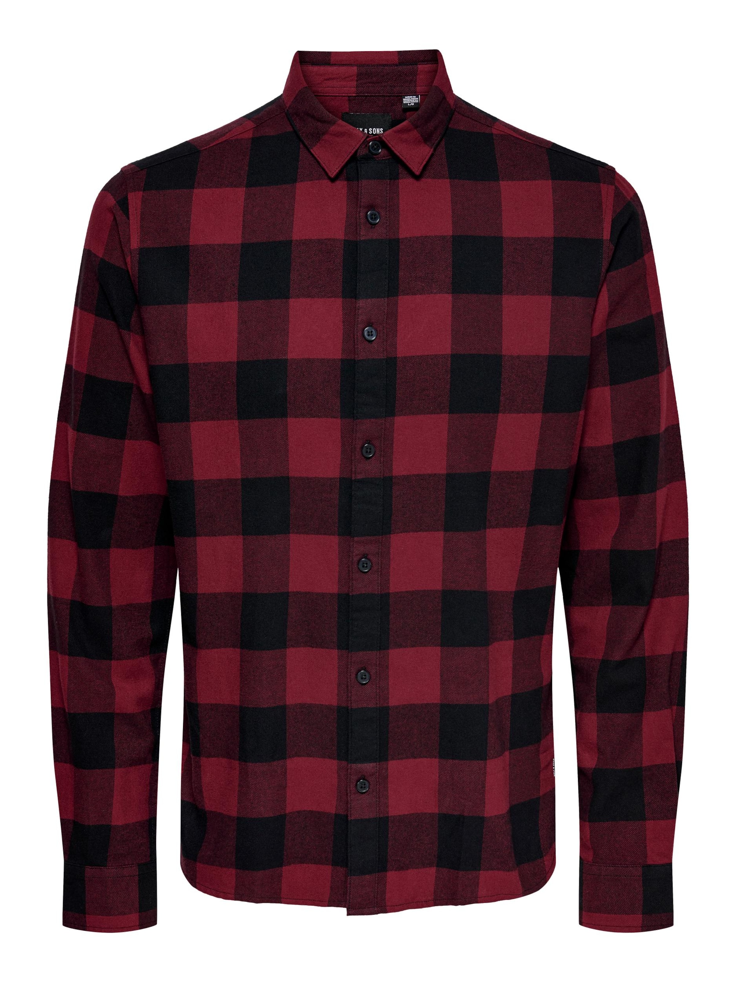 Only & Sons Slim fit Skjorta 'Gudmund' i röd: framsida