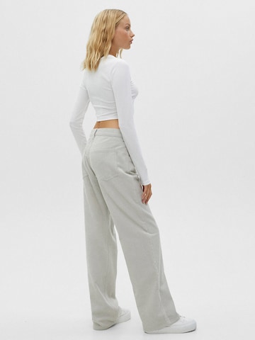 Wide Leg Pantalon Pull&Bear en gris