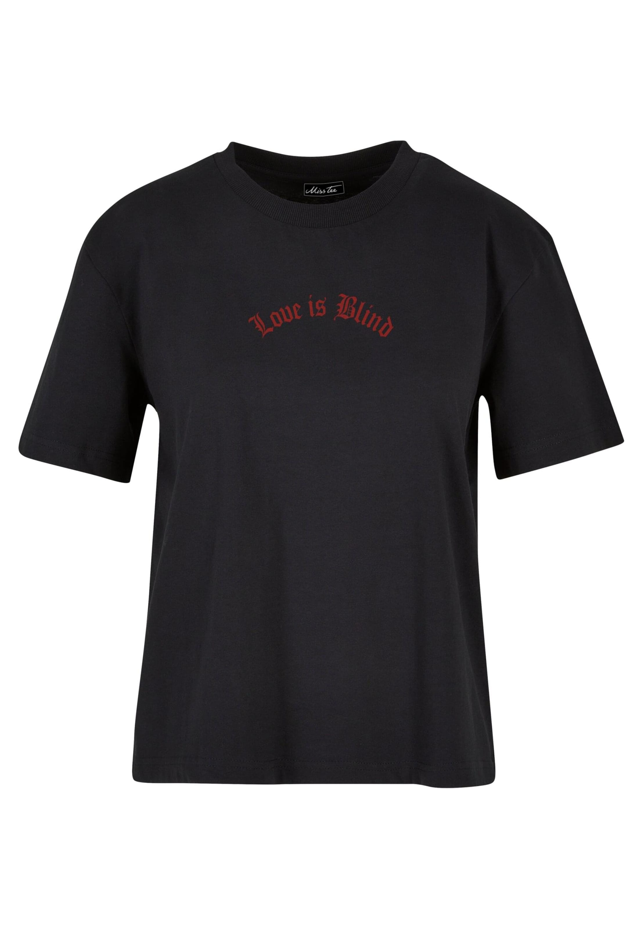 Miss Tee Тениска 'Love Is Blind' в черно: отпред