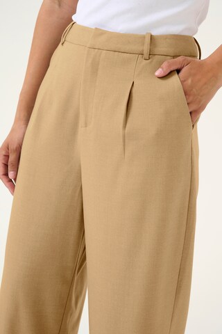 Kaffe Tapered Bandplooibroek 'Merle' in Beige