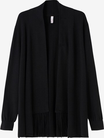 SHEEGO Knit Cardigan in Black: front