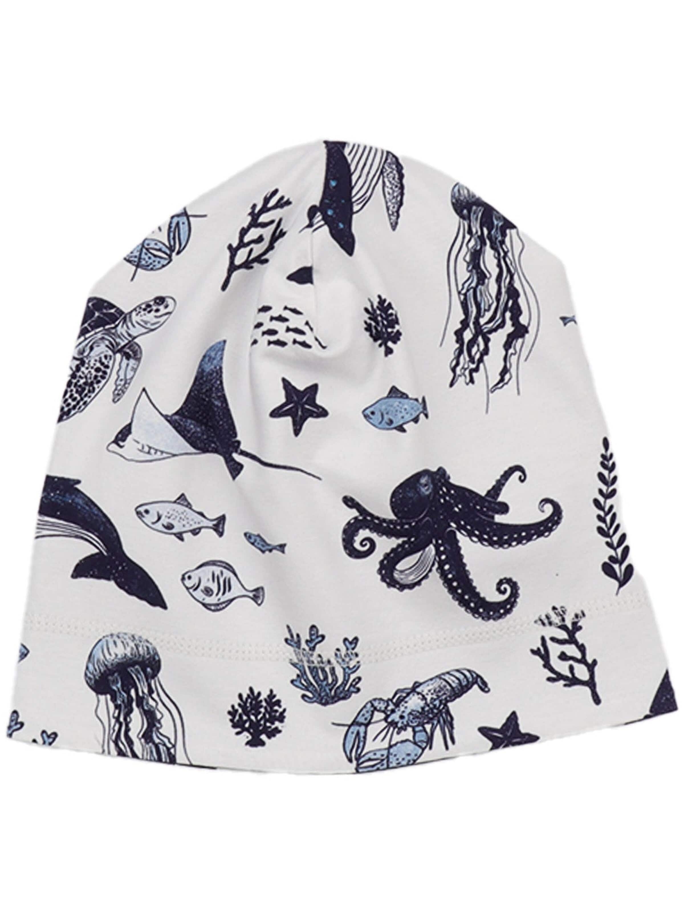 Walkiddy Mütze 'Walkiddy - Underwater World Beanie'‌‌‌ in Weiß: Vorderseite