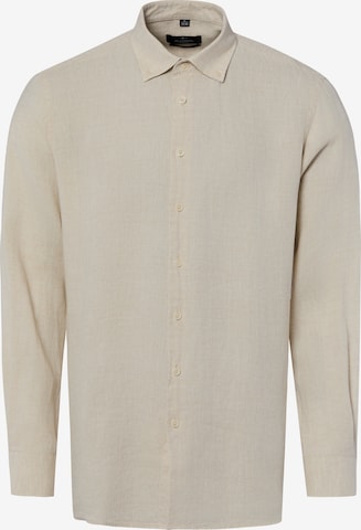 Nils Sundström Button Up Shirt in Beige: front