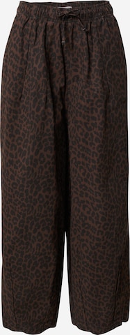 TOPSHOP Wide leg Broek in Bruin: voorkant