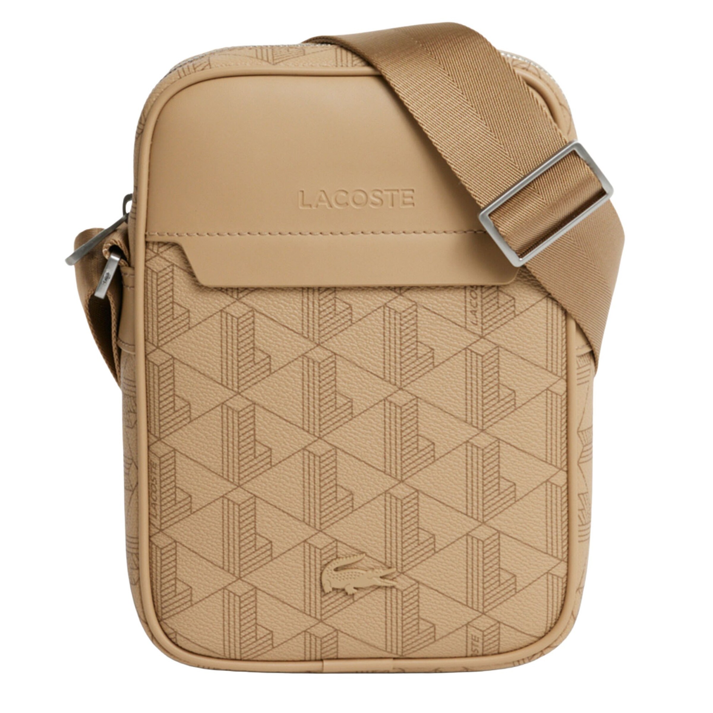 LACOSTE Skuldertaske i beige: forside