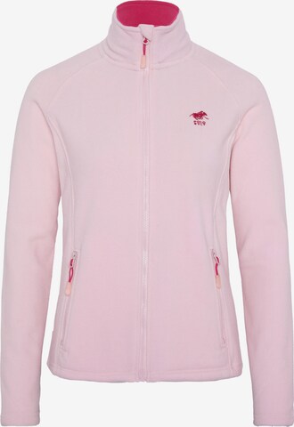Polo Sylt Fleece Jacket in Pink: front