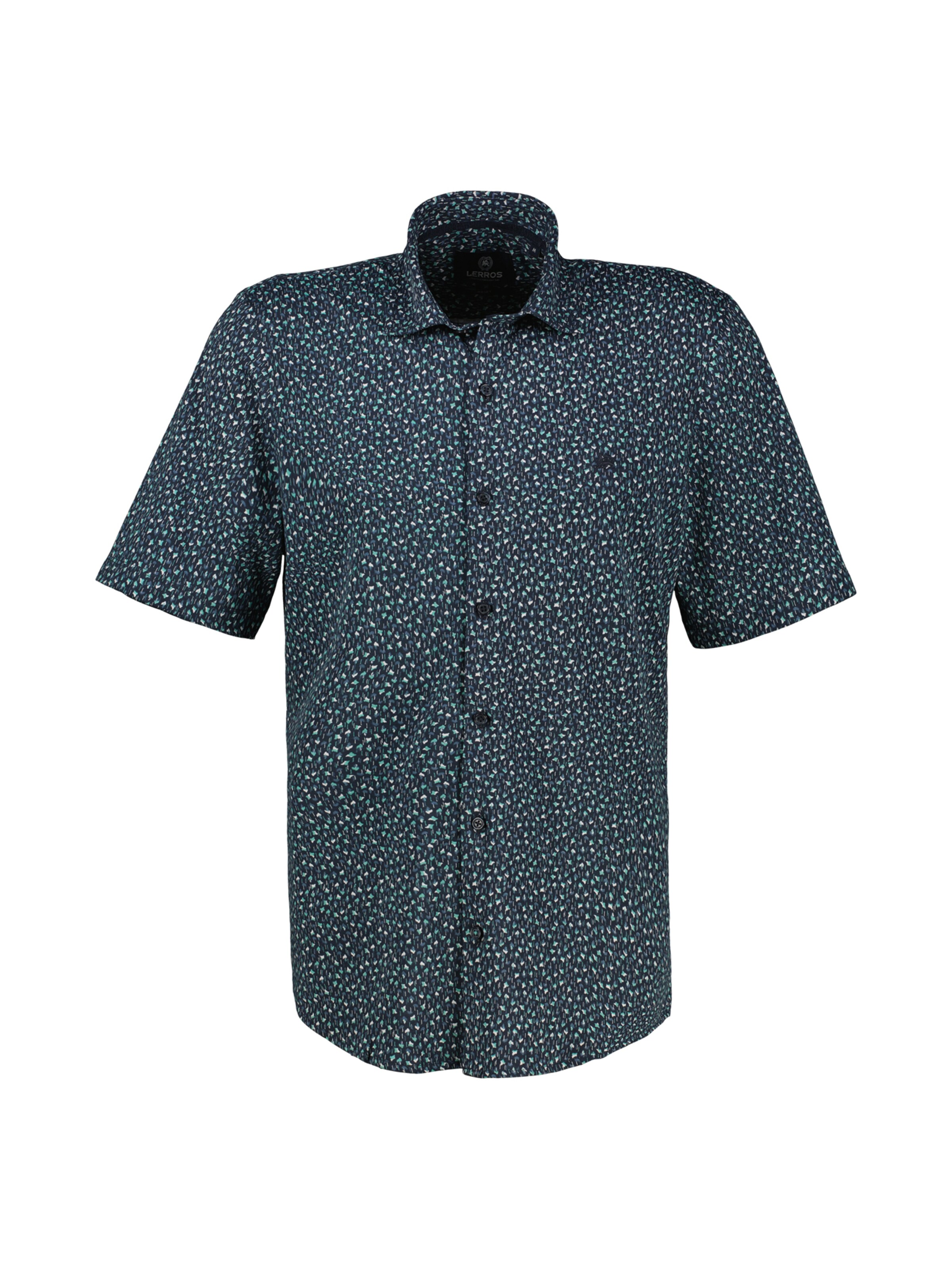 LERROS Jerseyhemd für Herren, sommerlich gemustert in Blau: Vorderseite