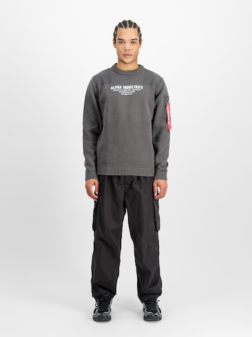 Sweat-shirt ALPHA INDUSTRIES en gris : devant