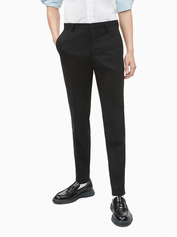 Calvin Klein Slimfit Pantalon in Zwart: voorkant