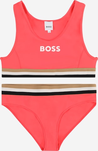 BOSS Kidswear Bralette Bikini in Red: front