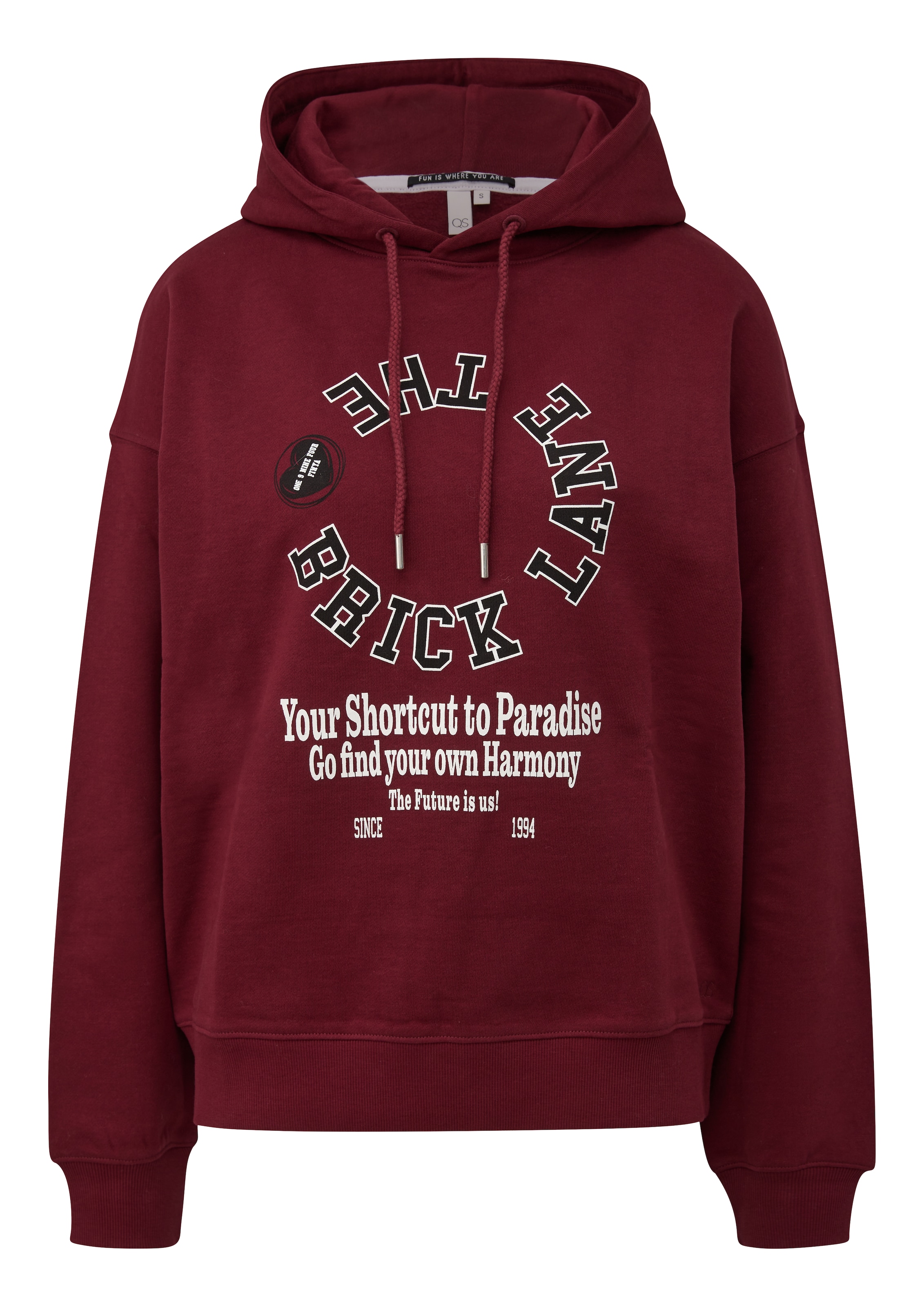 Sweat-shirt QS en rouge : devant