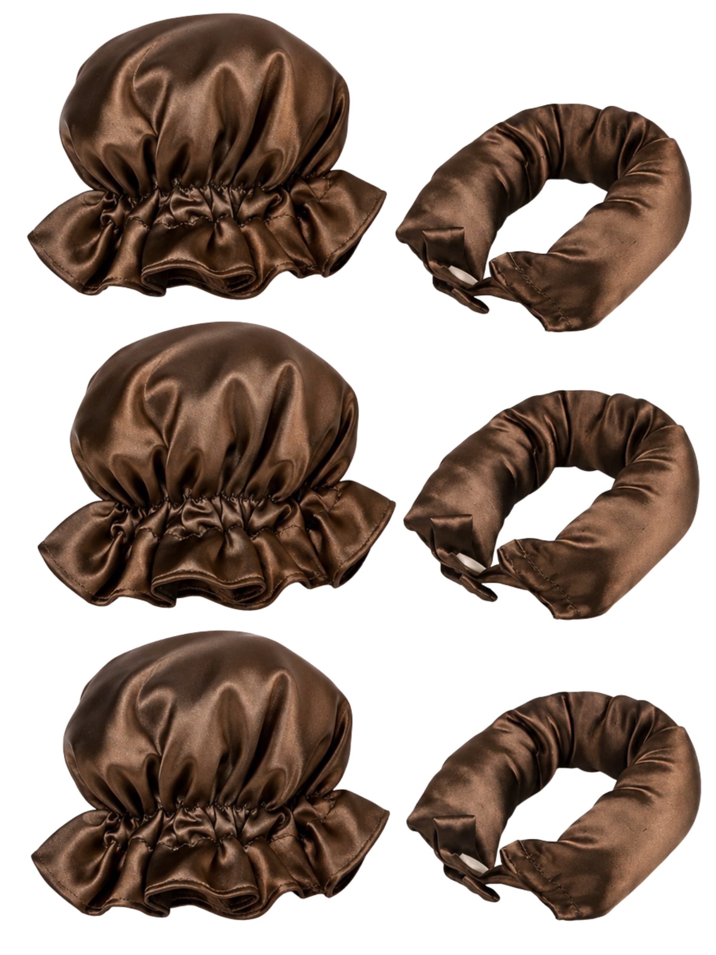 soho Hair accesoiresNakit za kosu 'Heatless Flexi Rod Buns Hair Curlers – Satin Overnight Curls (3-Pack, Brown)' - smeđa boja: prednji dio