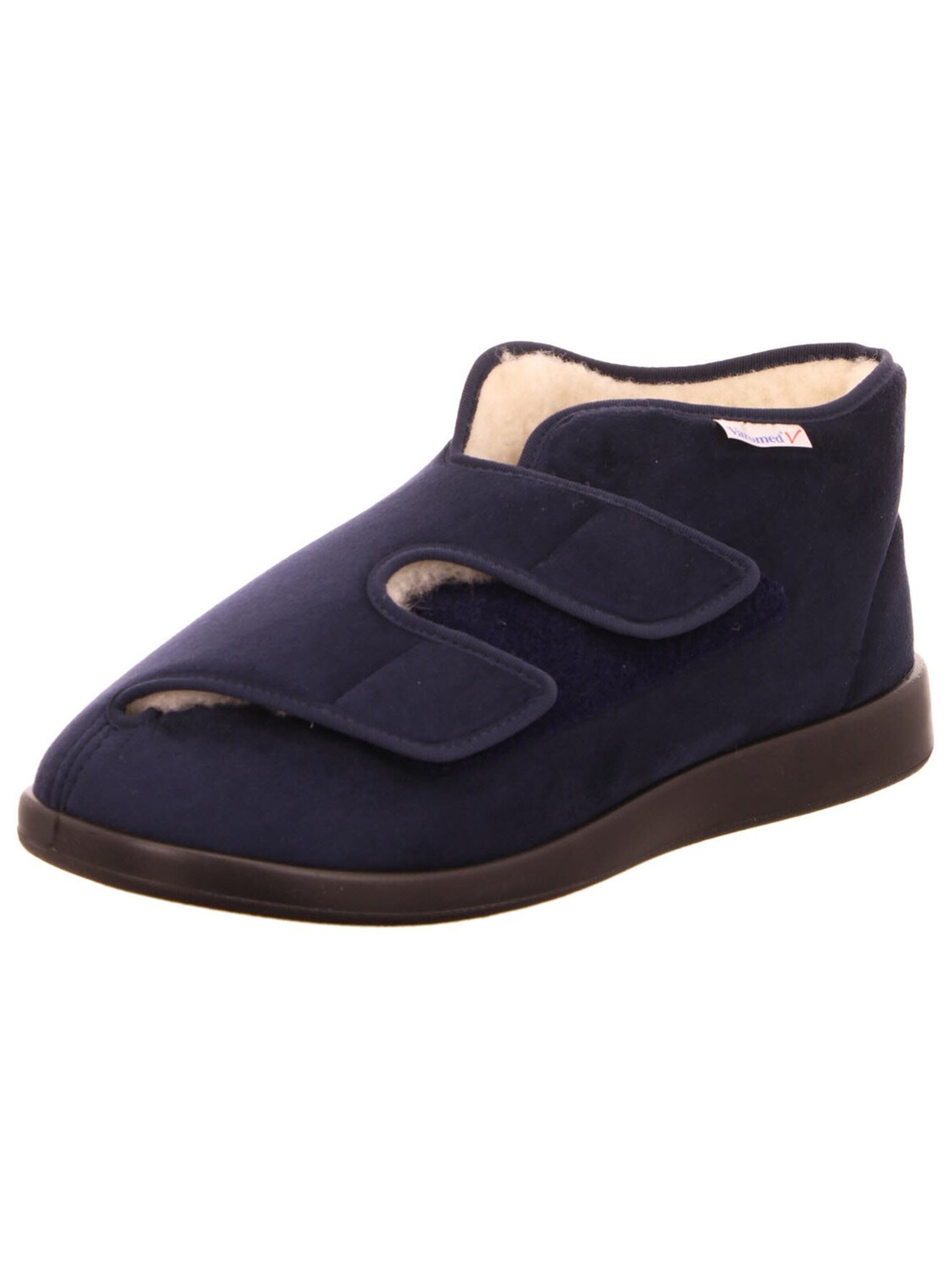 Varomed Slipper 'Hausschuh Damen 60.928 25 Echtleder in blau' in Blue: front