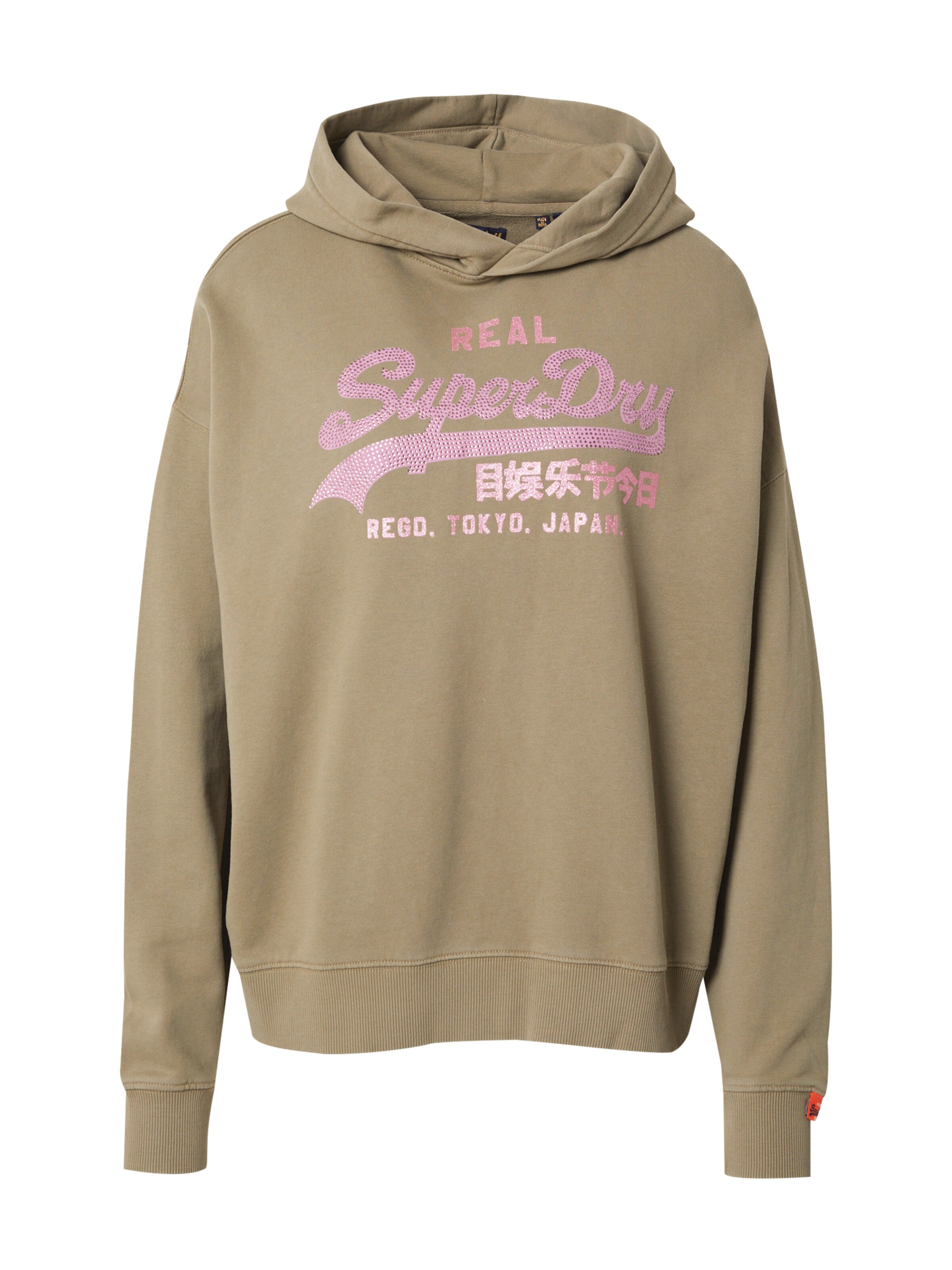 Superdry Dressipluus 'RHINESTONE', värv roheline: eest vaates