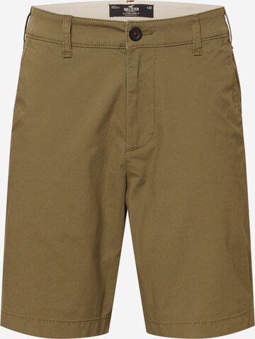 Regular Pantalon chino HOLLISTER en vert : devant