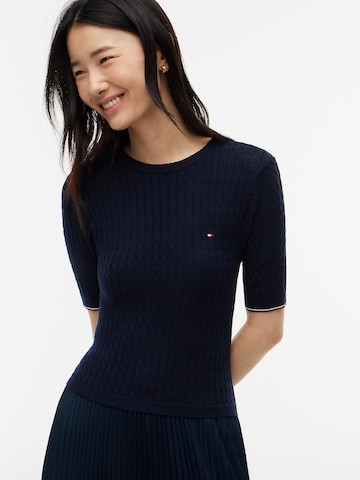 TOMMY HILFIGER Gebreide jurk in Blauw