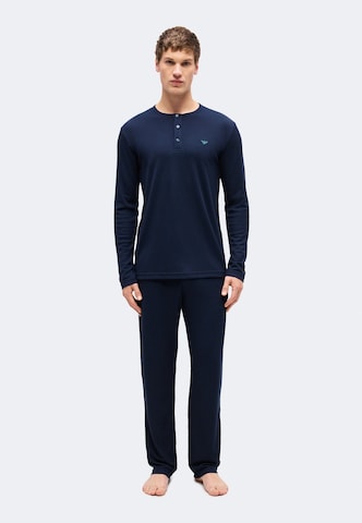 Pyjama long Emporio Armani en bleu : devant