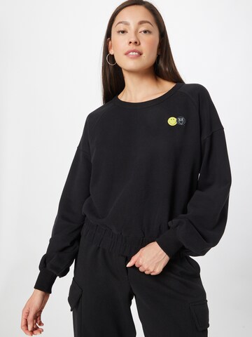 KnowledgeCotton Apparel Sweatshirt 'SMILEY™' -  (GOTS) in Schwarz: predná strana