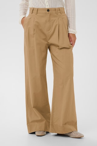 Wide Leg Pantalon à pince 'ParkerSZ' SAINT TROPEZ en marron : devant