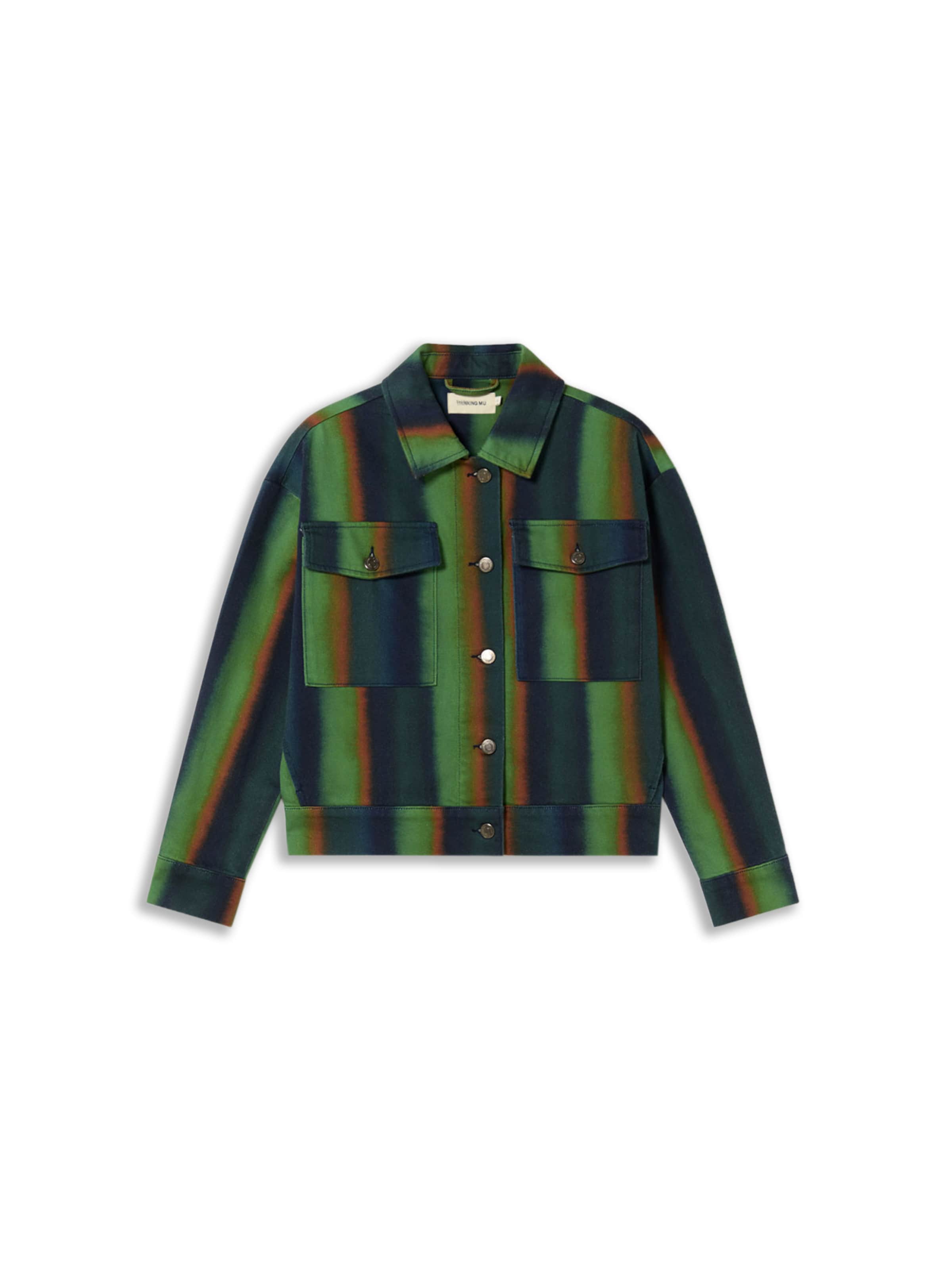 Thinking MU Jacke 'Frans' in Grün: Vorderseite
