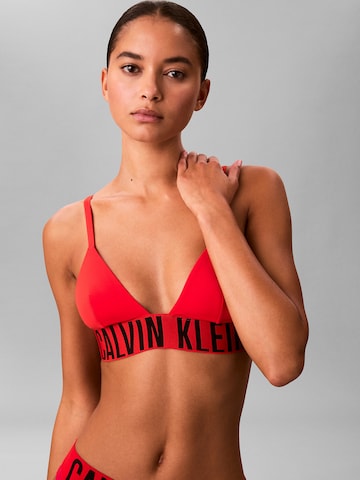 Calvin Klein Swimwear Triangle Bikini Top 'Intense Power' in Red