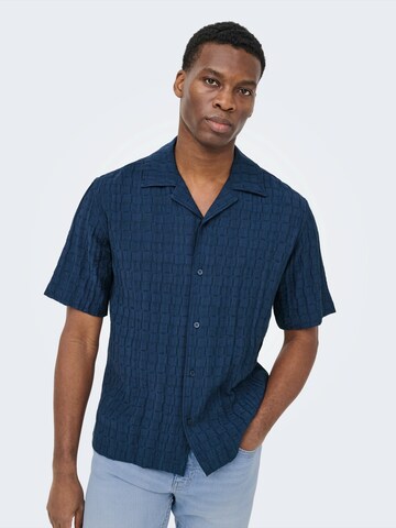 Only & Sons Regular Fit Hemd 'ONSCARTER' in Blau