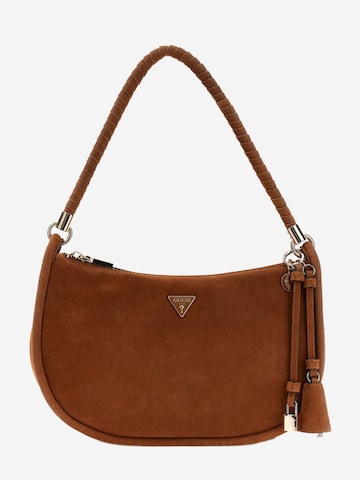 GUESS - Mala de ombro 'Guess Sac Bandoulière Danya Hobo Shoulder Cognac' em castanho: frente