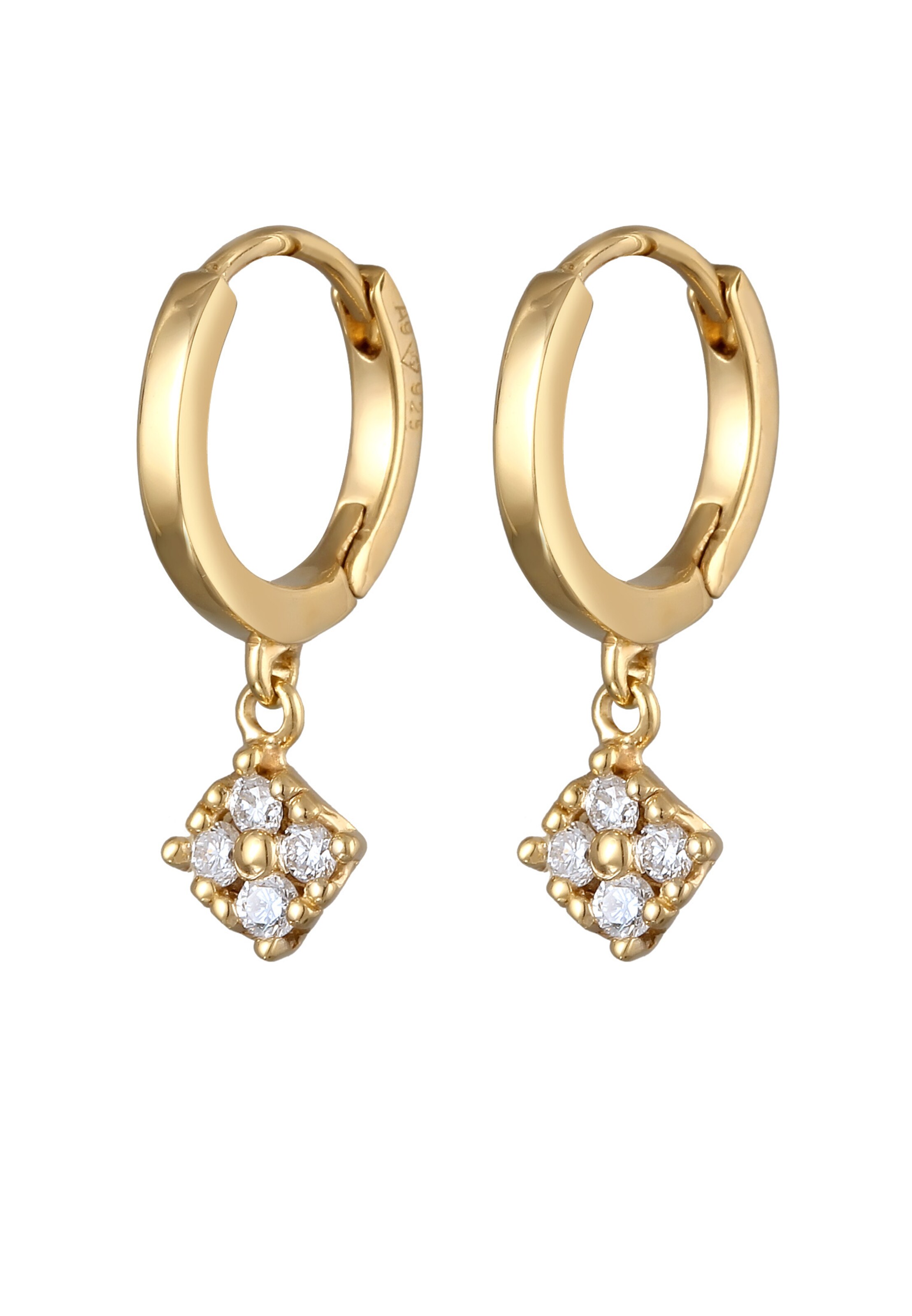 Elli DIAMONDS Oorbellen 'Viereck' in Goud: voorkant