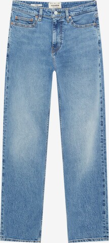 Jeans de la Pull&Bear pe albastru: față