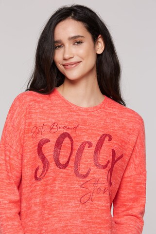 Soccx Oversized Pullover aus Flauschstrick in Rot