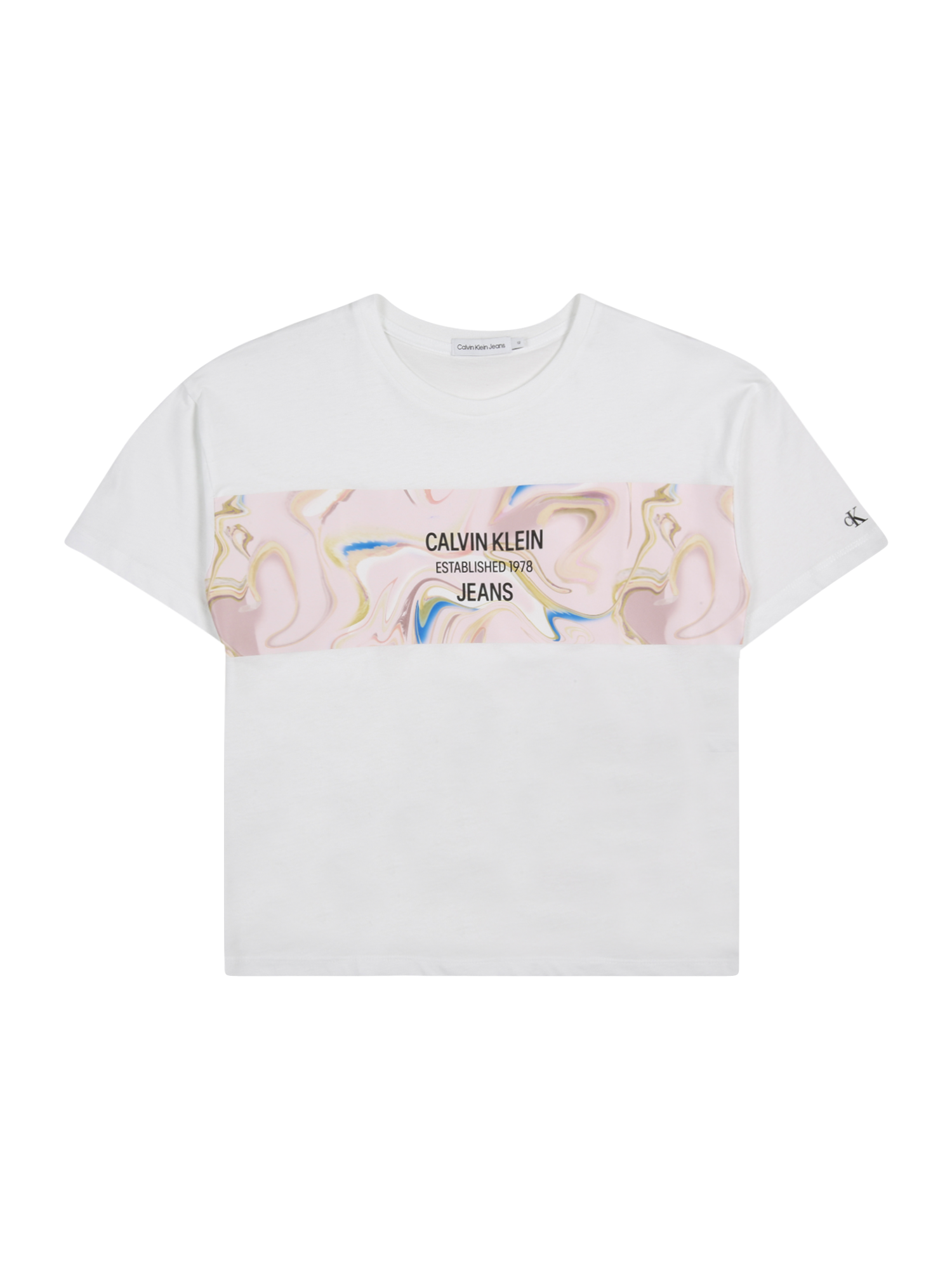 Bambini Bimba Calvin Klein Jeans T-Shirt in Bianco 