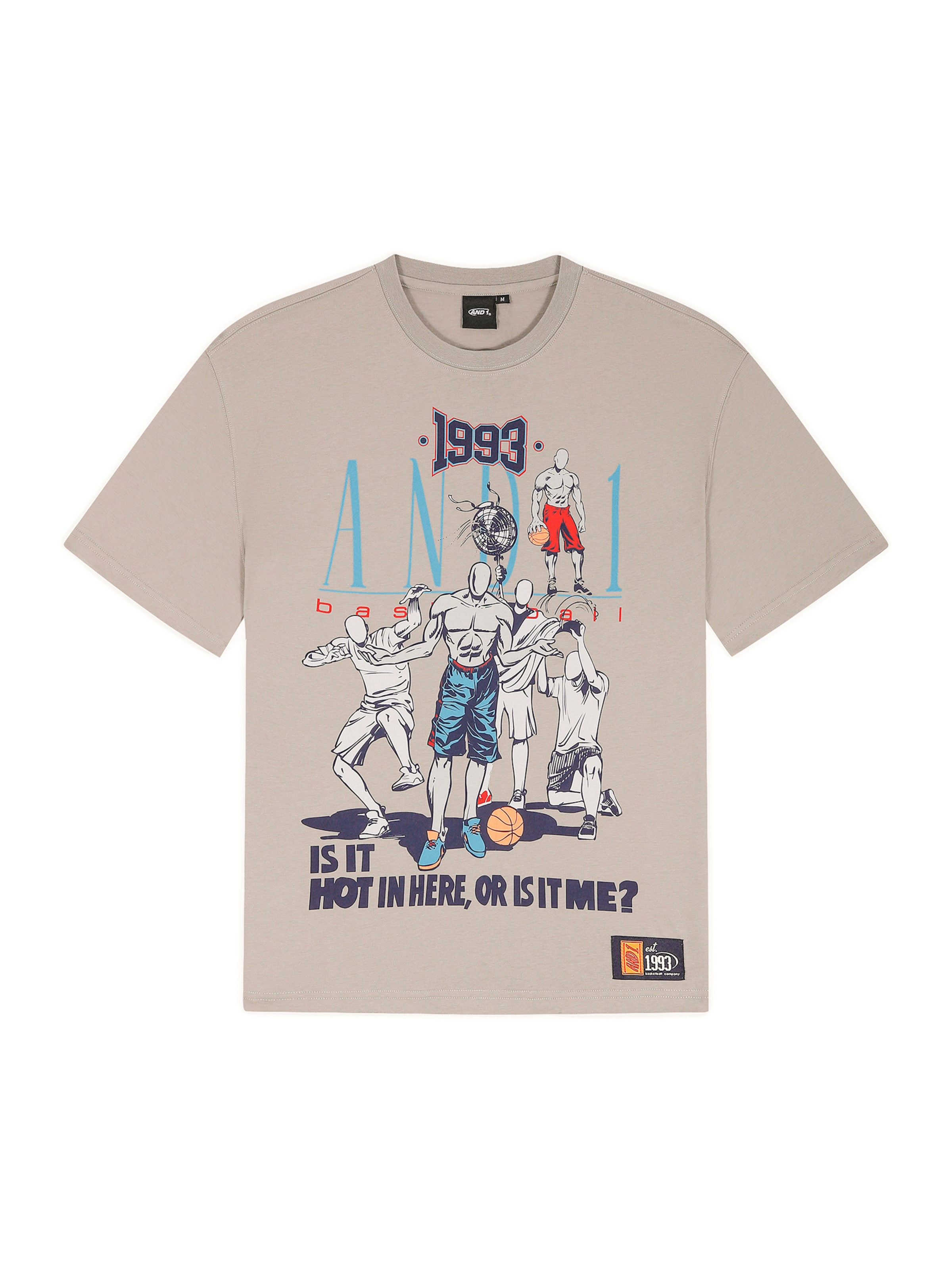T-shirt 'Retro Logo' AND1 en gris : devant