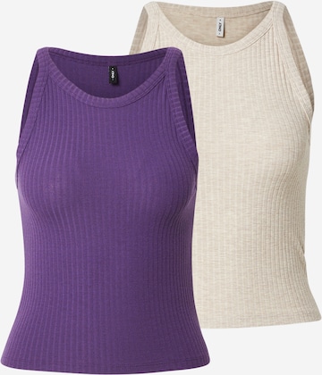 ONLY - Top 'ONLEMMA' em bege: frente