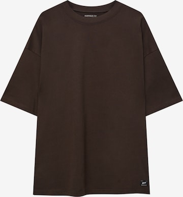 T-Shirt Pull&Bear en marron : devant