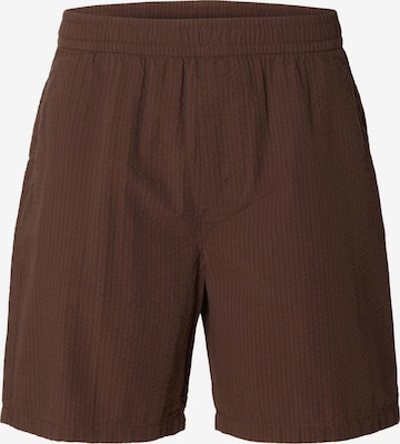 SELECTED Regular Pants in Brown: front