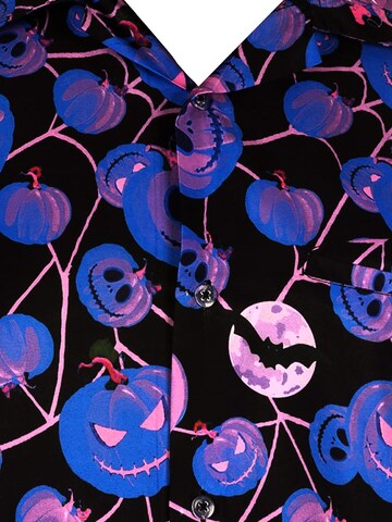 King Kameha Shirt 'Helloween Pumpkin Web' in Blue