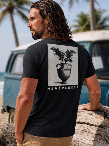 Neverless Shirt 'Greek Vase Palms' in Black