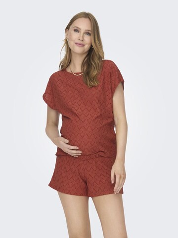 Only Maternity Top in Brown: front