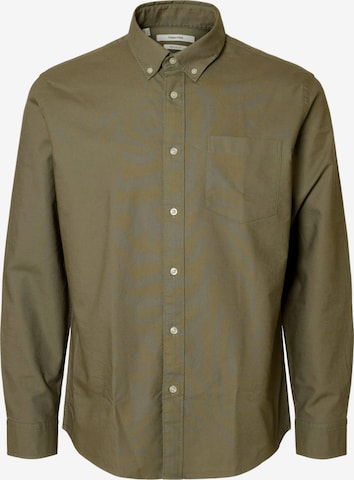 T-Shirt 'Rick' SELECTED HOMME en vert : devant