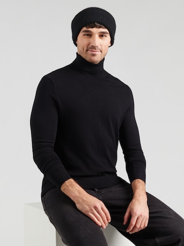 Pull-over QS en noir : devant