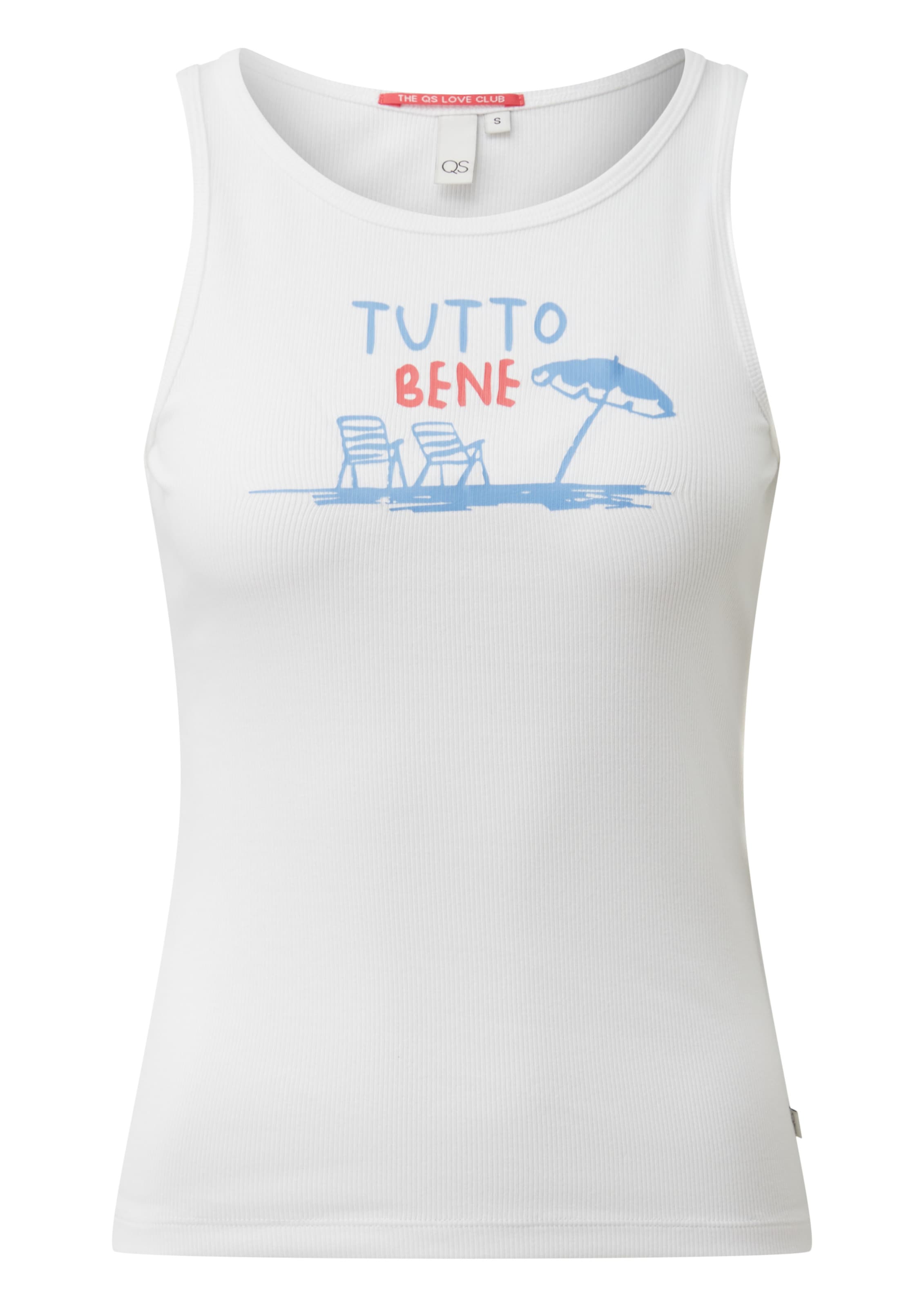 T-shirt QS en blanc : devant