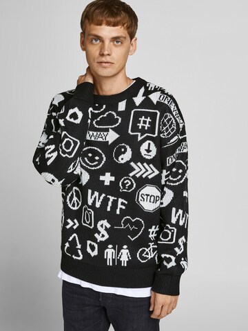 JACK & JONES Sweater 'INFO' in Black