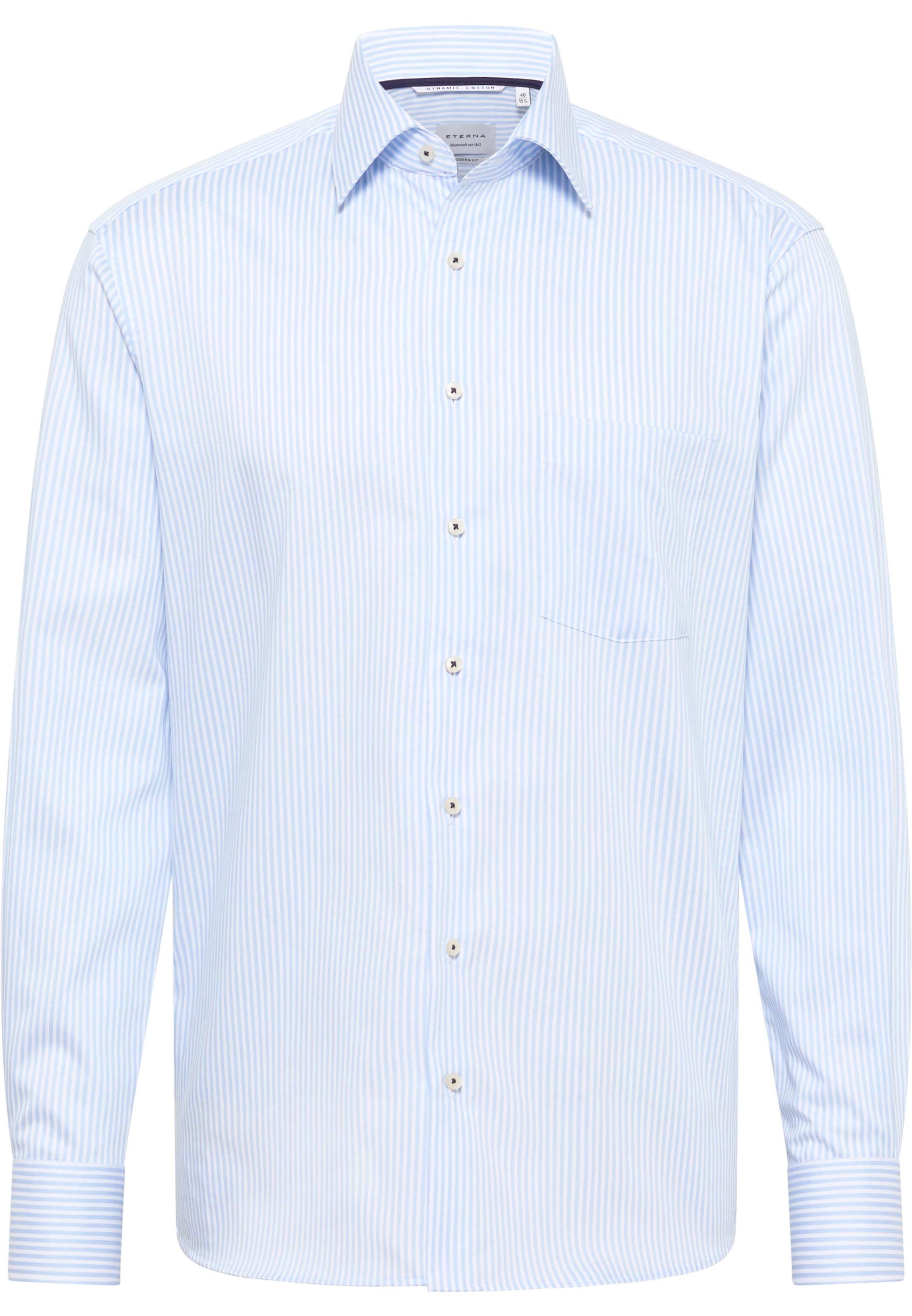 ETERNA Zakelijk overhemd in de kleur Pastelblauw / Wit, Productweergave
