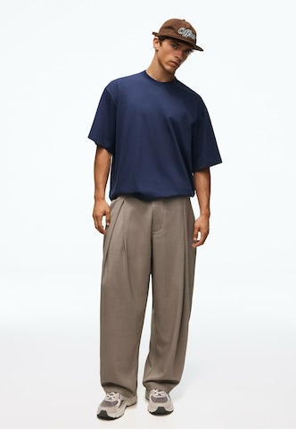 Bershka Baggy Pleat-Front Pants in Beige