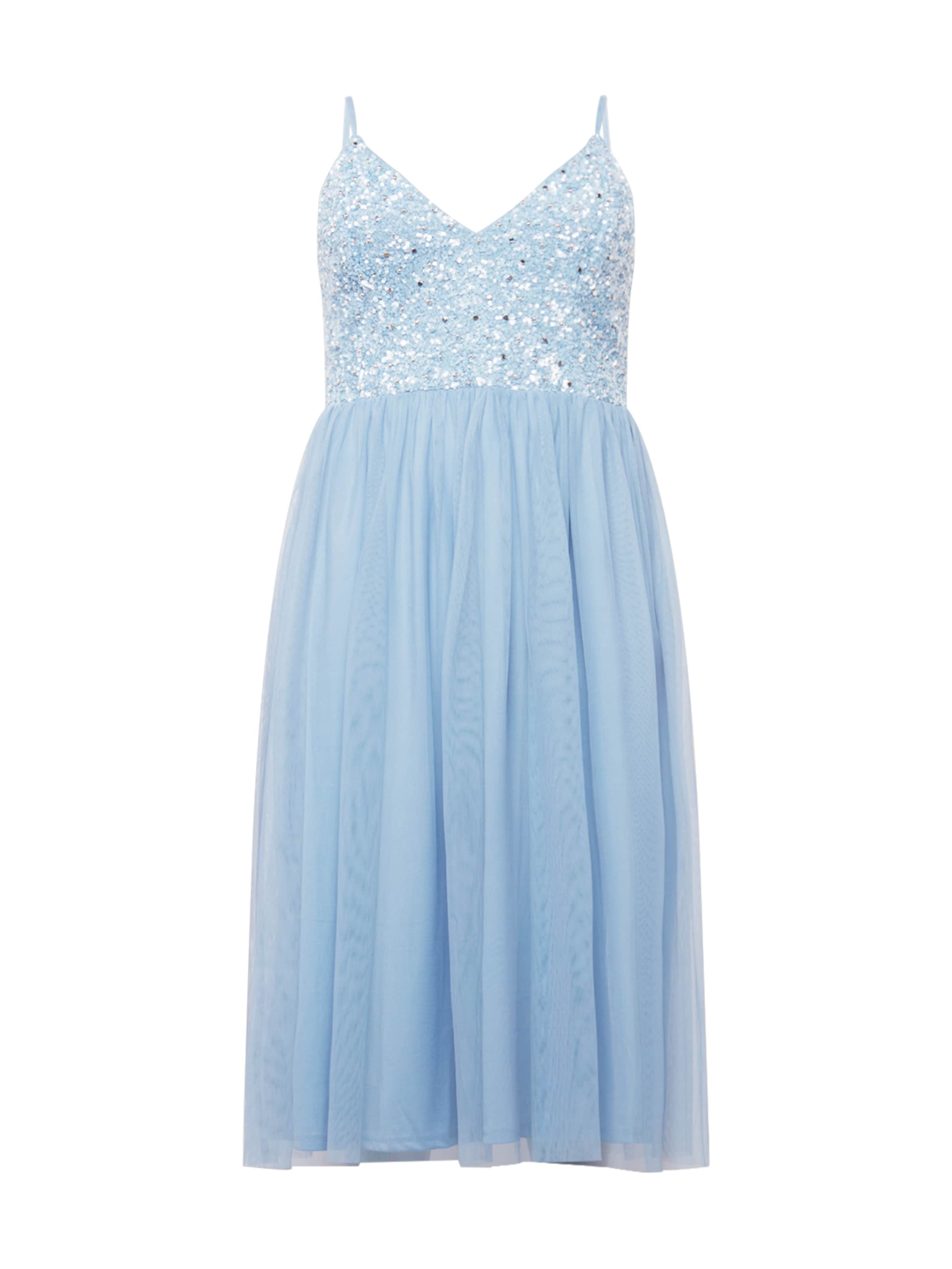 Robe de cocktail 'Irina' Lace & Beads Plus en bleu : devant