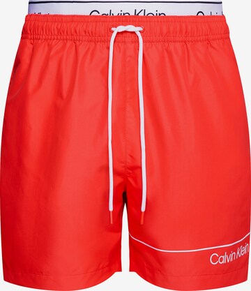 Calvin Klein Swimwear Board Shorts in Red: front