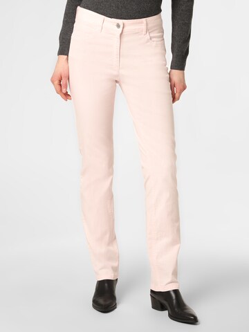 ZERRES Slimfit Broek 'Cora' in Roze: voorkant