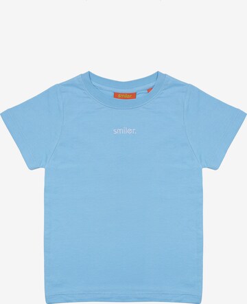 smiler. Shirt 'mini-laugh.' in Blauw: voorkant