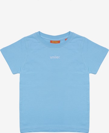 smiler. Shirt 'mini-laugh.' in Blauw: voorkant