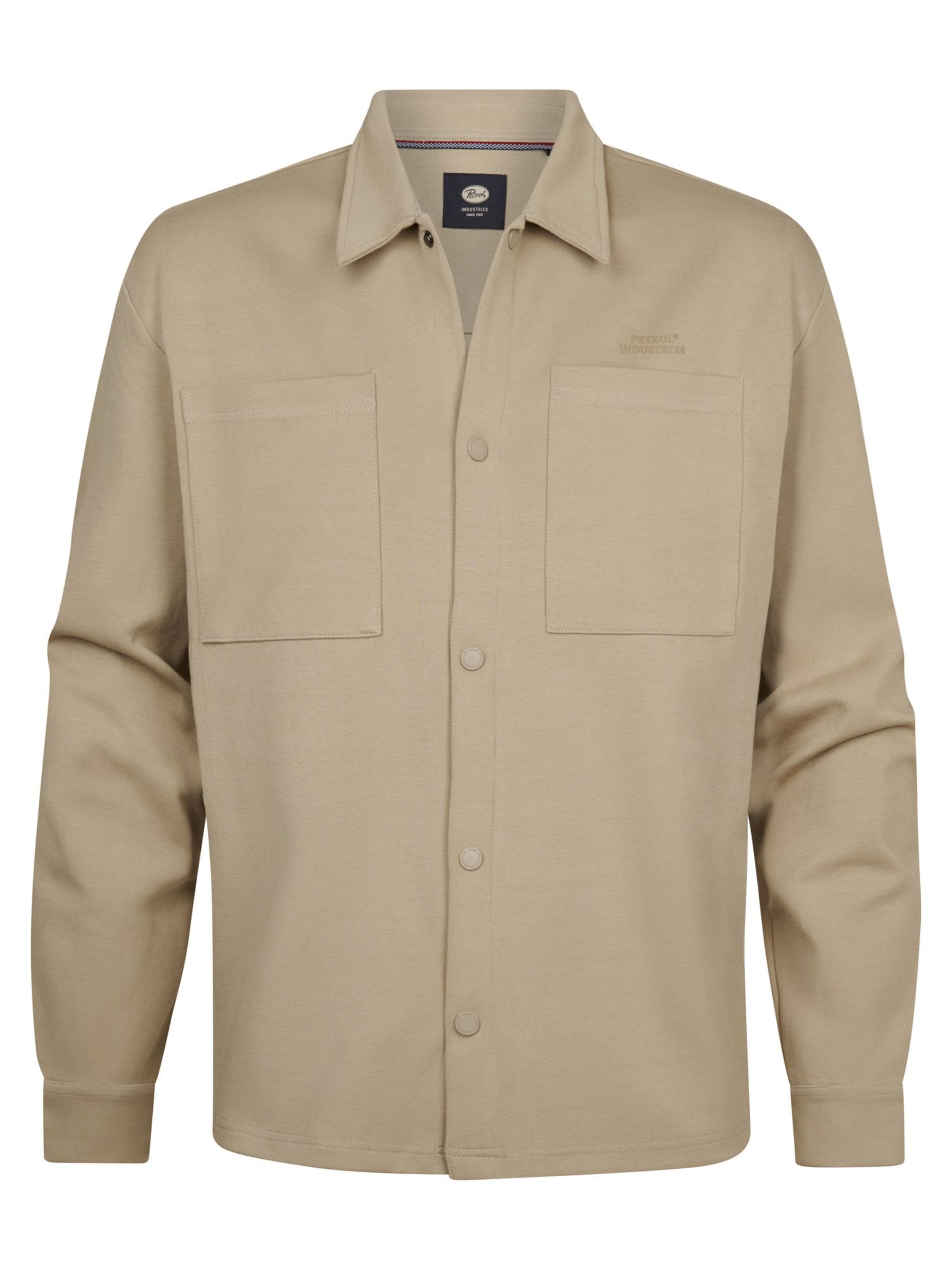 PETROL INDUSTRIES MEN Zip-Up Hoodie in Beige: front